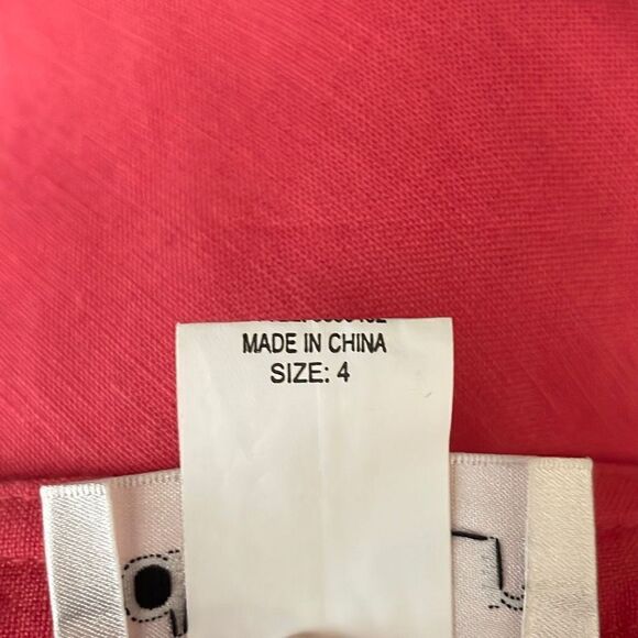 NEW Y2K Linen Blend Mermaid Hem Trumpet Hem Midi Skirt 4 Coral - Picture 6 of 9